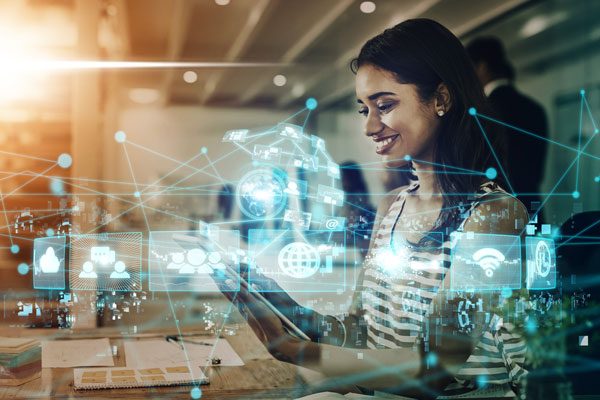 Internet, networking and digital transformation with woman and tablet for global communication. Internet, networking and digital transformation with woman and tablet for global communication.